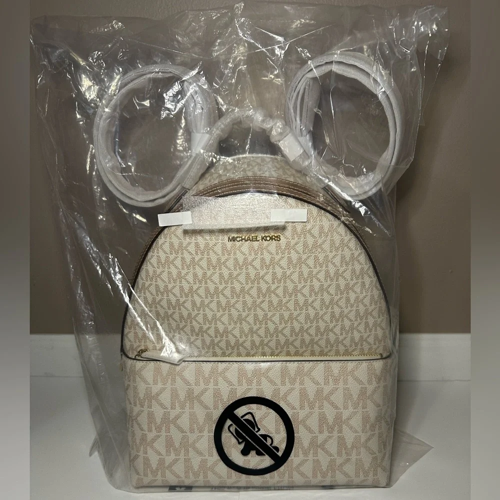 Michael Kors New Rose Gold Two-Tone Sheila Signature Medium Backpack